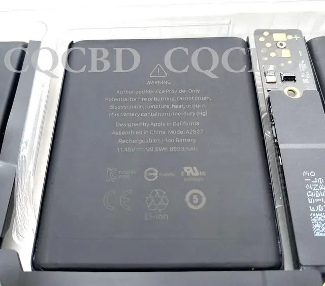 Alt view image 3 of 7 - A2527 Battery for Apple MacBook Pro 16" (Late 2021) A2485 EMC3651 MK1E3LL/A MK183LL/A MK1F3LL/A MK193LL/A MK1H3LL/A MK1A3LL/A with Tools 11.45V 99.6Wh/8700mAh