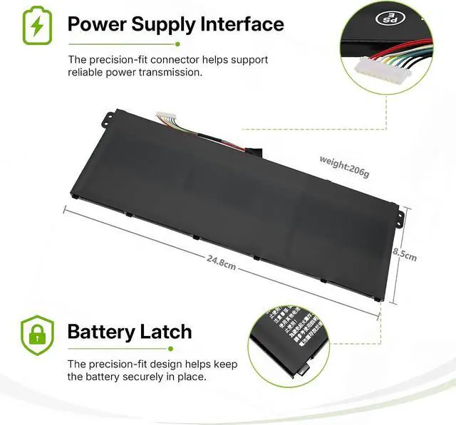Alt view image 4 of 6 - Tanch AP20CBL Laptop Battery for Acer SF314-43 511 A515-45 46 56 A715-43G
