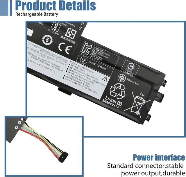Alt view image 3 of 6 - L18C3PF6 Laptop Battery 11.25V 36Wh Replacement for Lenovo IdeaPad C340-15IIL C340-15IWL S340-14API S340-14IIL Series 5B10W67195 5B10T09094 L18L3PF2 L18M3PF7 L18C3PF7