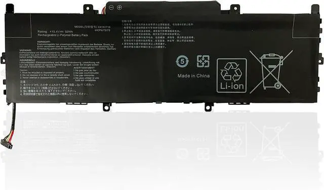 Main image of Hubei C41N1715 0B200-02760000 4ICP4/72/75 Laptop Battery Replacement for Asus Zenbook 13 UX331UA UX331UA-1A UX331UA-1E UX331UN UX331FN U3100FN U3100UN Series(15.4V 50Wh 3160mAh)
