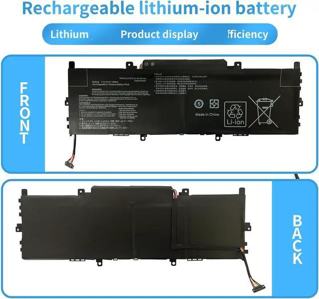 Alt view image 5 of 6 - Hubei C41N1715 0B200-02760000 4ICP4/72/75 Laptop Battery Replacement for Asus Zenbook 13 UX331UA UX331UA-1A UX331UA-1E UX331UN UX331FN U3100FN U3100UN Series(15.4V 50Wh 3160mAh)