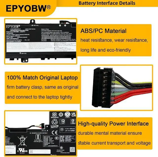 Alt view image 5 of 7 - L23B3PK1 Laptop Battery 57Wh SB11M51945 5B11M51947 3ICP6/54/90