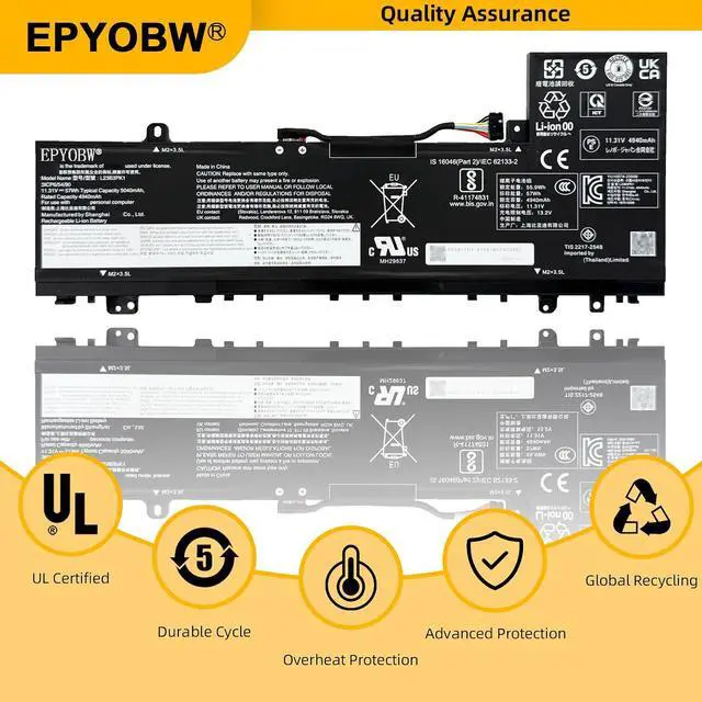 Alt view image 6 of 7 - L23B3PK1 Laptop Battery 57Wh SB11M51945 5B11M51947 3ICP6/54/90