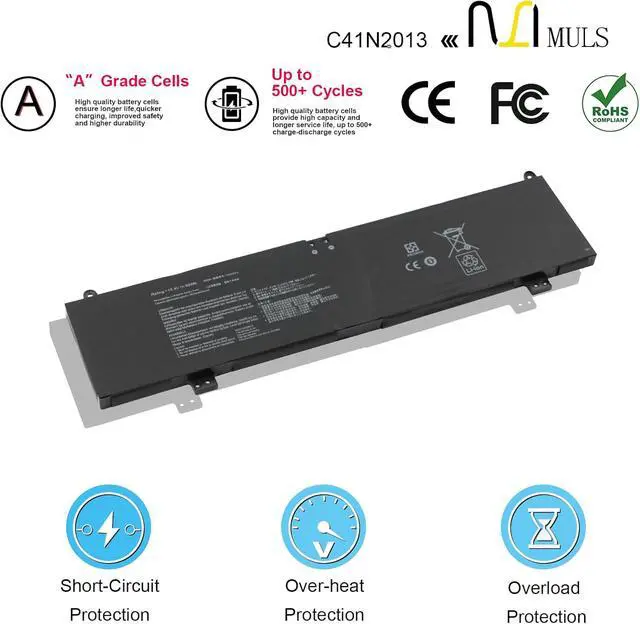 Alt view image 4 of 7 - MULS C41N2013 Laptop Battery for Asus TUF Gaming A15 FA507 A17 FA707 F15
