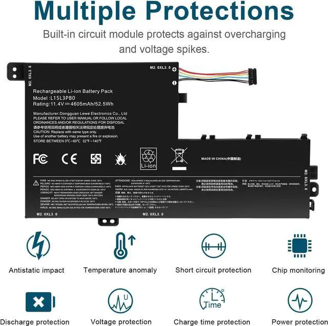 Alt view image 6 of 7 - ASUNCELL L15L3PB0 L15M3PB0 Laptop Battery Replacement for Lenovo Flex 5 1570 1470 IdeaPad 320S-14IKB 320S-15ABR 320S-15AST 320S-15IKB 320S-15ISK 520S-14IKB Series L15M3PB0 Type-A