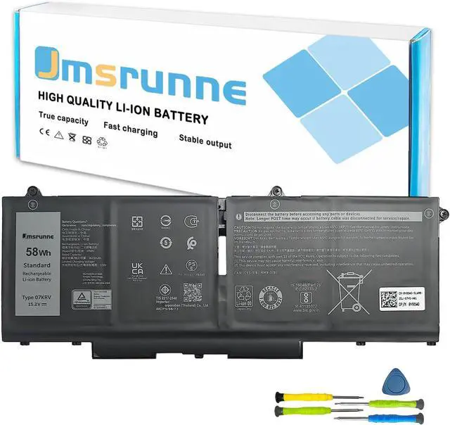 Main image of 58Wh 07KRV Laptop Battery Replacement for Dell Recision 3570 P104F P104F005 P137G005 P137G Latitude 3570 5430 5330 5530 Series Notebook O7KRV H4PVC 0H4PVC 15.2V