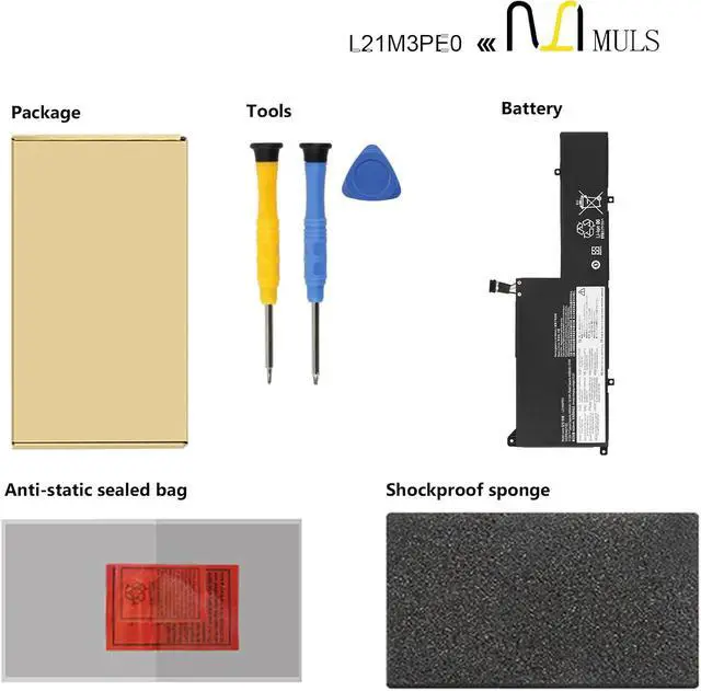 Alt view image 6 of 7 - MULS L21B3PE0 L21M3PE0 Laptop Battery for Lenovo IdeaPad Flex 5-14IAU7