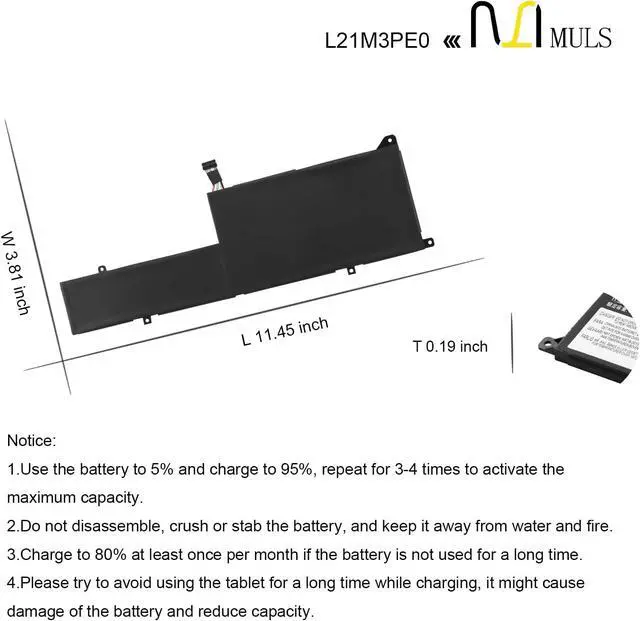 Alt view image 7 of 7 - MULS L21B3PE0 L21M3PE0 Laptop Battery for Lenovo IdeaPad Flex 5-14IAU7