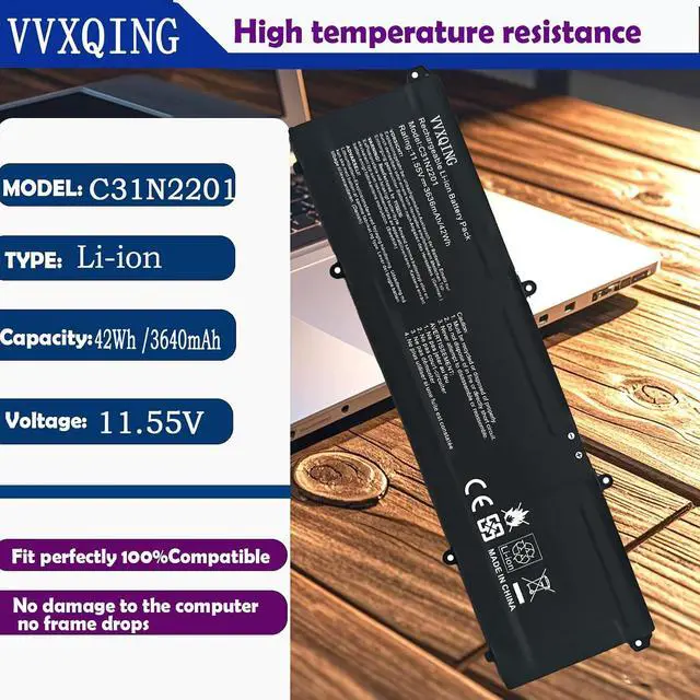 Alt view image 2 of 7 - C31N2201 Laptop Battery Replacement for ASUS Vivobook 15 X1504VA X1504ZA Go 15 E1504FA E1504GA 14 OLED X1405VA 16 OLED M1605YA X1605EA X1605PA X1605ZA 14X OLED X1403VA 15X OLED M3504YA 11.55V