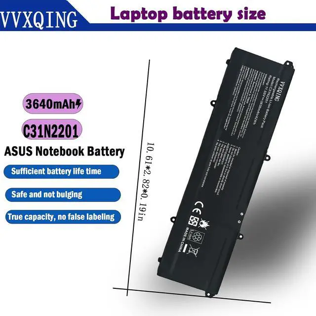 Alt view image 7 of 7 - C31N2201 Laptop Battery Replacement for ASUS Vivobook 15 X1504VA X1504ZA Go 15 E1504FA E1504GA 14 OLED X1405VA 16 OLED M1605YA X1605EA X1605PA X1605ZA 14X OLED X1403VA 15X OLED M3504YA 11.55V