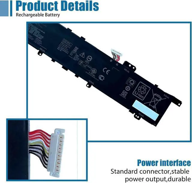 Alt view image 3 of 6 - C42N1846-1 C42N1846 Laptop Battery Replacement for Asus ZenBook Pro Duo UX581 UX581G UX581GV UX581LV UX581GV-XB94T UX581GV-H2003T BP9901U UX581LV-BP1911U Series Notebook 15.4V 62Wh 4038mAh