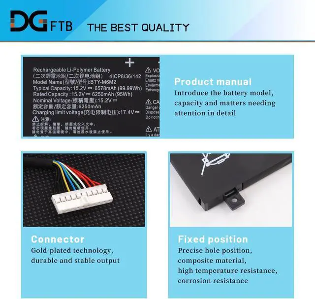 Alt view image 2 of 7 - BTY-M6M2 Battery For MSI Stealth 16 Studio A13VG A13VE A13VF A13VF-006FR