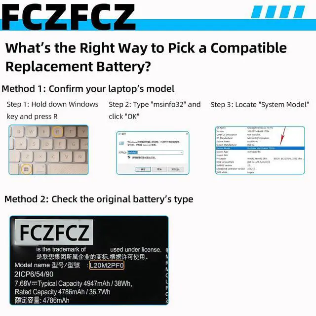 Alt view image 2 of 6 - L20M2PF0 Battery 38Wh Replacement for Lenovo IdeaPad 3-14ABA7 3-14ADA6 3-15ALC6 3-15IAU7 3-17IRU7 3-17ITL6 / V14 G2-ALC / V15 G3-ABA / V17 G2-ITL Series L20L2PF0 L20B2PF0 L20C2PF0 7.68V