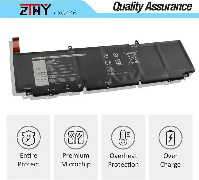 Alt view image 3 of 7 - ZTHY XG4K6 Laptop Battery Replacement for Dell XPS 17 9700 9710 9720 9730