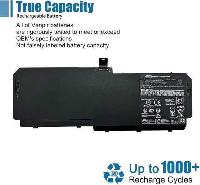 Alt view image 5 of 6 - AM06XL Laptop Battery Replacement for HP Z Book 17 G5 G6 Series HSTNN-IB8G L07350-1C1 L07044-855 AM06095XL HSN-Q12C 11.55V 95.9Wh 8310mAh