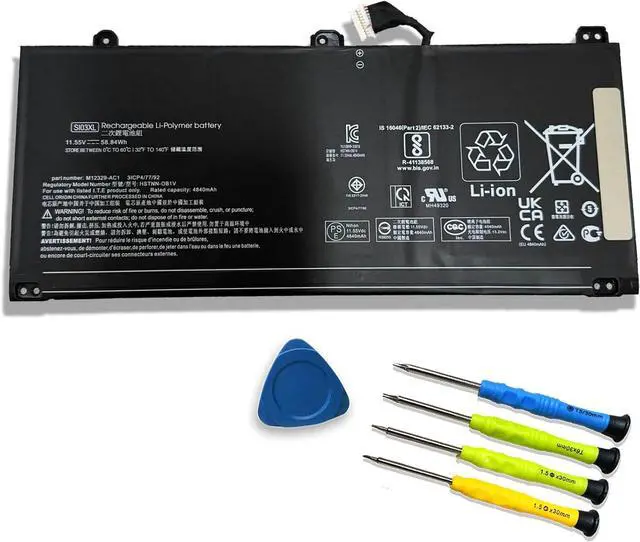 Main image of SI03XL 58.84Wh Laptop Battery Replacement for HP Chromebook X360 14C-CC 14c-cc0000nb 14c-cc0013dx 14c-ca0000nd 14c-ca0000ns Series SI03058XL HSTNN-OB1V M12329-1D1 M02027-005 M12585-005 11.55V
