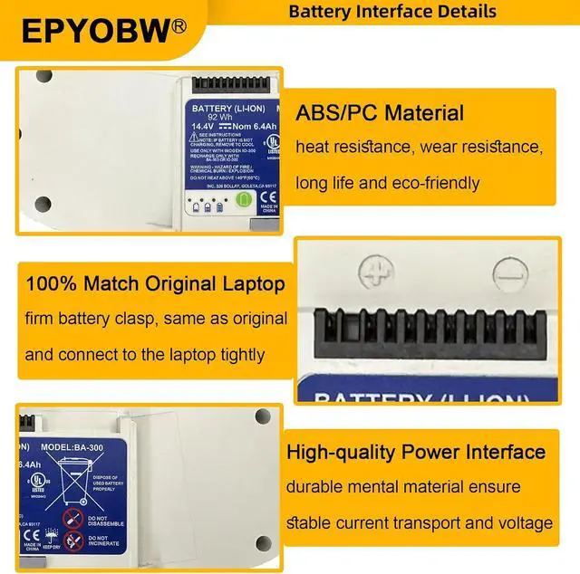 Alt view image 4 of 7 - BA-300 Battery 92Wh 6400mAh 14.4V 1400-1010-8