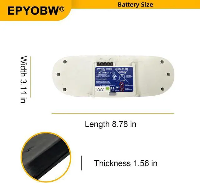 Alt view image 7 of 7 - BA-300 Battery 92Wh 6400mAh 14.4V 1400-1010-8