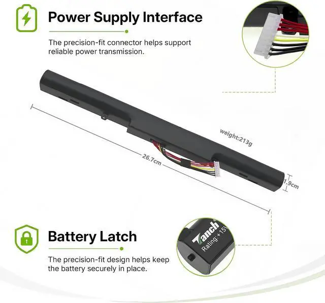 Alt view image 4 of 6 - Tanch A41-X550E Laptop Battery for Asus A450J A450JF A450E X450 X450E
