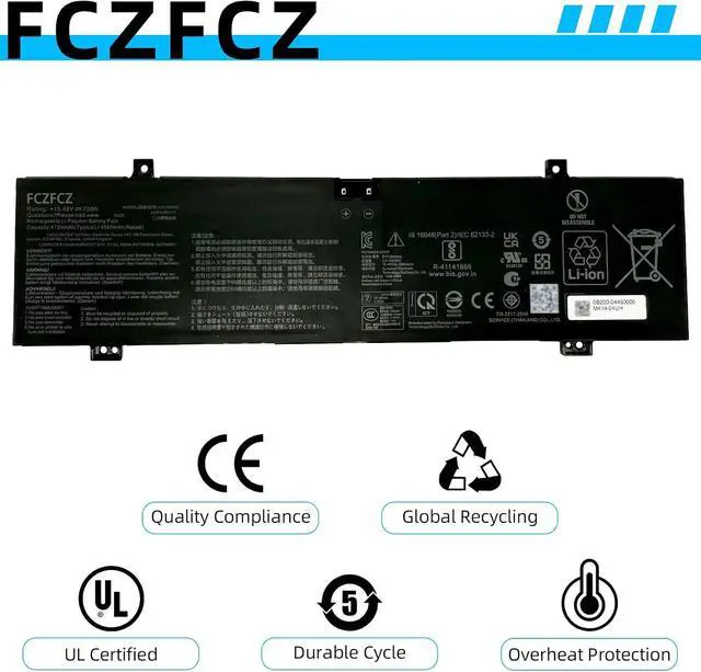 Alt view image 5 of 6 - C41N2302 Battery 73Wh 4720mAh Replacement for Asus TUF Gaming A14 FA401WV ROG Zephyrus G14 GA403UV ROG Zephyrus G14 2024 GA403U / GA403UU Series 0B200-04460000 4ICP4/60/117 15.48V