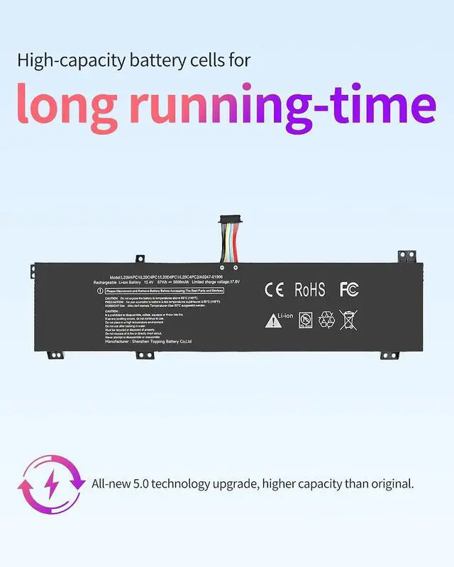 Alt view image 3 of 4 - L20M4PC1 Battery Replacement for Lenovo Legion 5-15 ARH05 5-15ARH05H 5-15IMH05 5-15ITH6 5-15ITH6H Legion 5 Pro-16ACH6 16ACH6H 16ITH6 16ITH6H 7-16ACHg6 7-16ITHg6 L20C4PC1 L20D4PC1 Laptop Battery