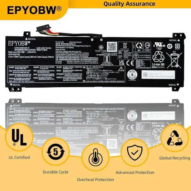 Alt view image 5 of 7 - L23M4PK4 Laptop Battery 60Wh L23B4PK4 L23D4PK4