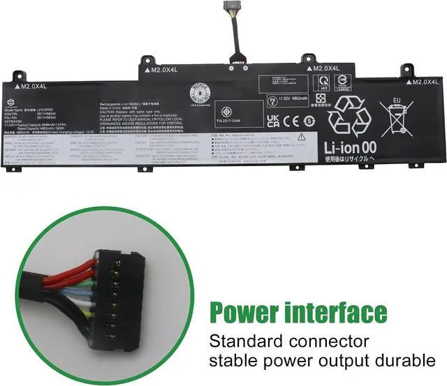 Alt view image 3 of 6 - L21C3PG2 Laptop Battery Replacement for Lenovo Thinkpad L14 L15 Gen 3 Gen 4 C14 Chromebook Gen 1 Series SB11H56244 5B11H56343 L21M3PG2 SB11H56245 5B11H56344 L21D3PG2 SB11H56243 11.52V 57Wh