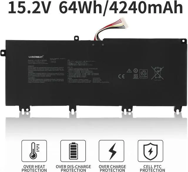 Alt view image 6 of 7 - B41N1711 Lsptop Battery for Asus TUF Gaming FX705DT FX705DD FX705GM FX705GE FX503V FX63VM FX63VD ROG Strix GL503 GL503VM GL703VD GL703VM ZX63V B41BN95 B41BN9 (Long Cable)