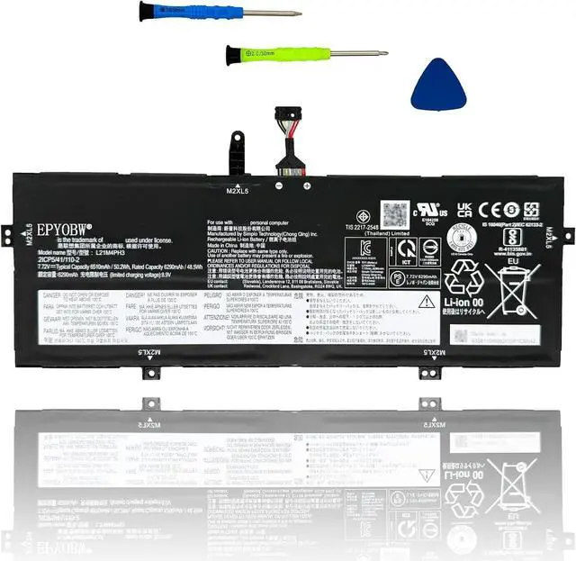 Main image of L21M4PH3 Laptop Battery 50.2Wh 6510mAh 4-Cell 7.72V Compatible with Lenovo Slim 7 Carbon 13IAP7 13IRP8 / Yoga Slim 7 Carbon 13IAP7 13IRP8 Series L21D4PH3