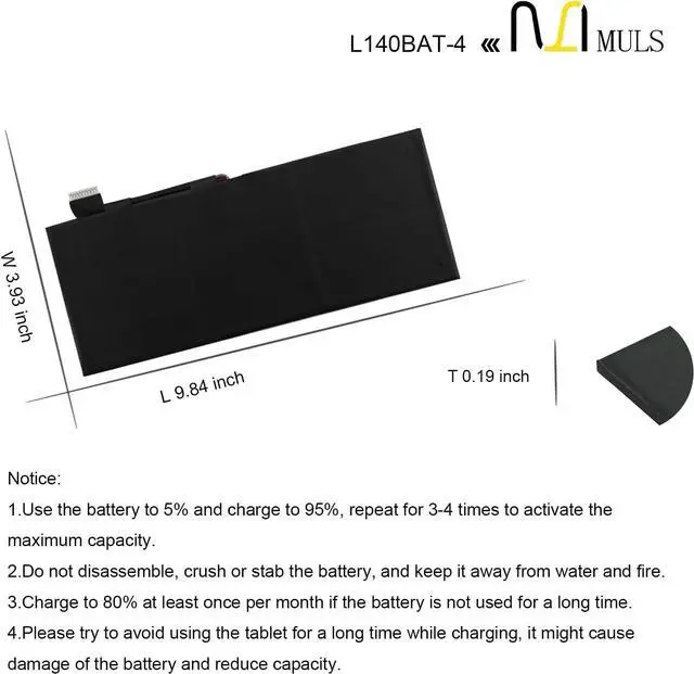 Alt view image 7 of 7 - MULS L140BAT-4 Battery Replacement for Lemur P9 System 76 Darter Pro 2021