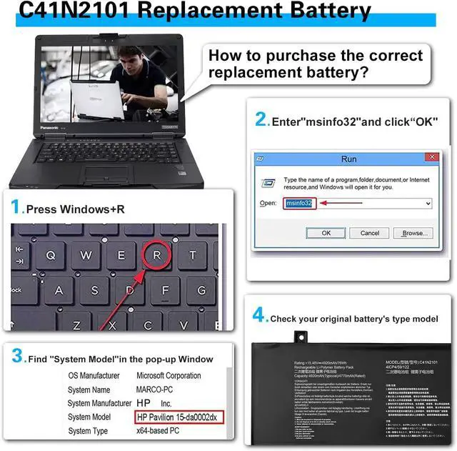 Alt view image 6 of 7 - 76Wh C41N2101 Battery Replacement for ASUS ROG Zephyrus G14 GA402 GA402R GA402RJ GA402NI GA402NJ GA402NV TUF Dash F15 FX517 FX517ZC FX517ZE Zenbook Pro 14 UM6702RA UX8402ZA 15X M6501RR K6501ZM