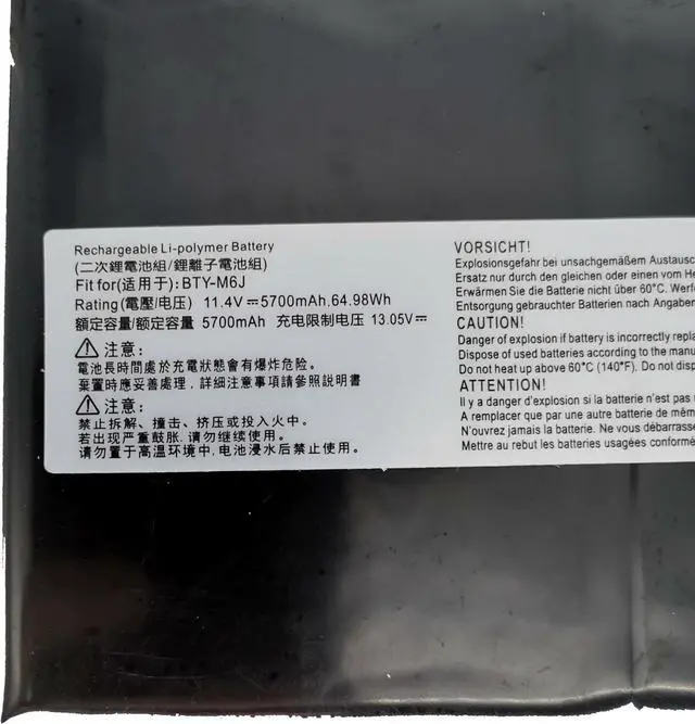 Alt view image 2 of 6 - BTY-M6J Laptop Battery Replacement for MSI GS63 GS63VR GS73 GS73VR WS63 WS63VR Series Notebook MS-16K4 MS-17B1 MS-17B4 MS-17B5 MS-17B6 BTY-M6J BTY-U6J