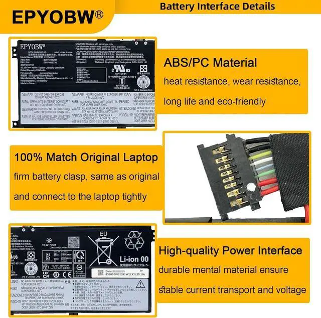 Alt view image 5 of 7 - L21D4PG1 L21L4PG1 Laptop Battery 46Wh 4-Cell Compatible with Lenovo ThinkPad L13 Gen 3 / ThinkPad L13 Gen 4 / ThinkPad L13 Yoga Gen 3 / ThinkPad L13 Yoga Gen 4 Series L21C4PG1 L21M4PG1