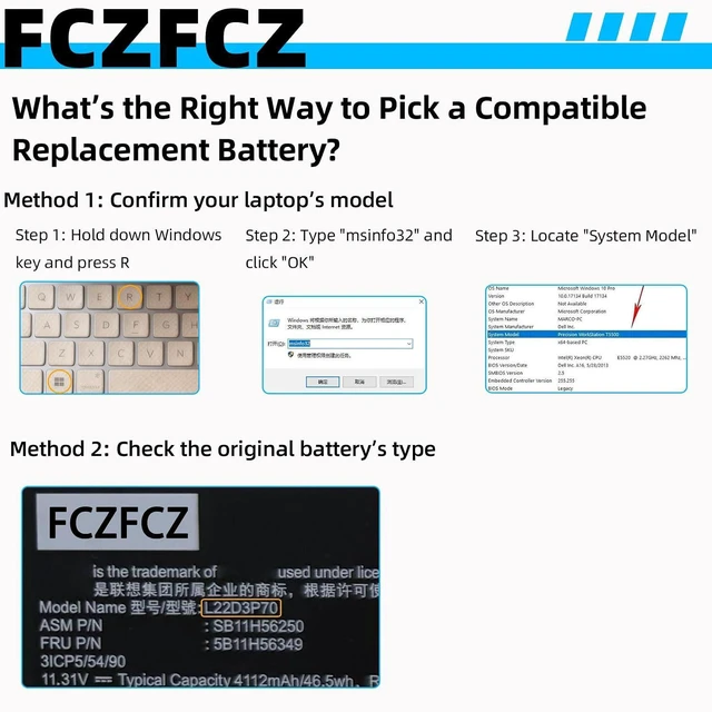 Alt view image 2 of 7 - L22D3P70 Battery 46.5Wh 4112mAh Replacement for Lenovo ThinkPad L14 Gen 4 / L15 Gen 4 Series SB11H56250 5B11H56349 SB11M89801 5B11M90000 L22B3P70 SB11H56251 L22M3P70 L22X3P70 11.31V