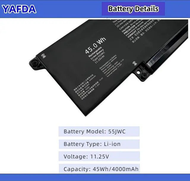 Alt view image 3 of 3 - 55JWC Laptop Battery Compatible with Dell Pro 14 Plus PB14255 Series 0PH89V PH89V