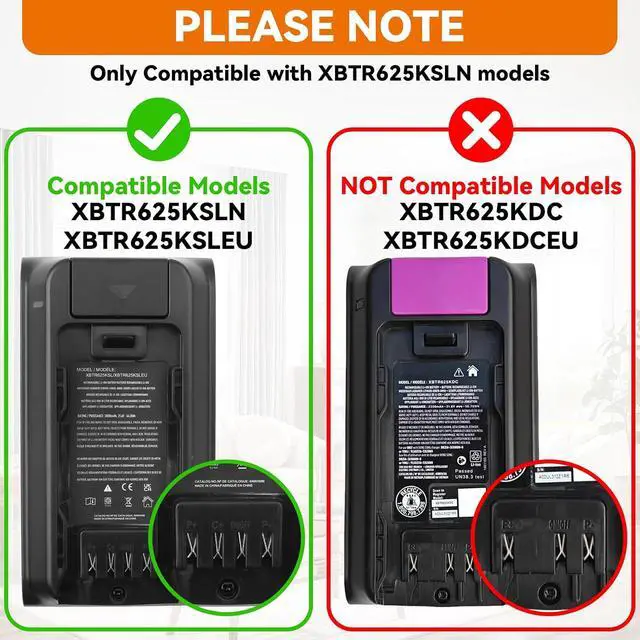 Alt view image 4 of 7 - Replacement for Shark Ninja XBTR625KSL XBTR625KSLN XBTR625KSLEUN Battery