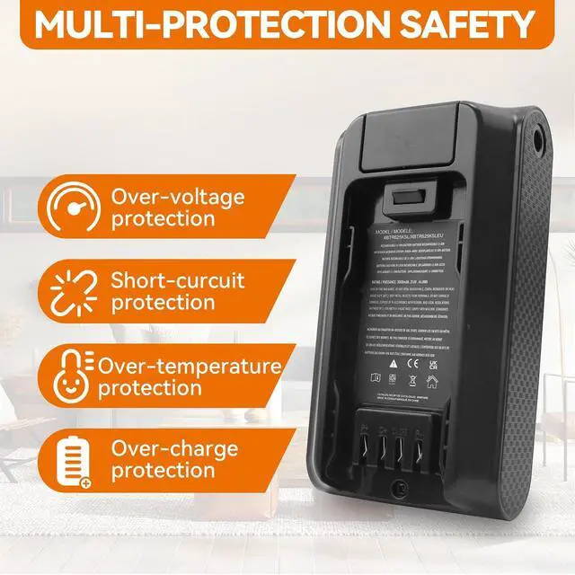 Alt view image 7 of 7 - Replacement for Shark Ninja XBTR625KSL XBTR625KSLN XBTR625KSLEUN Battery