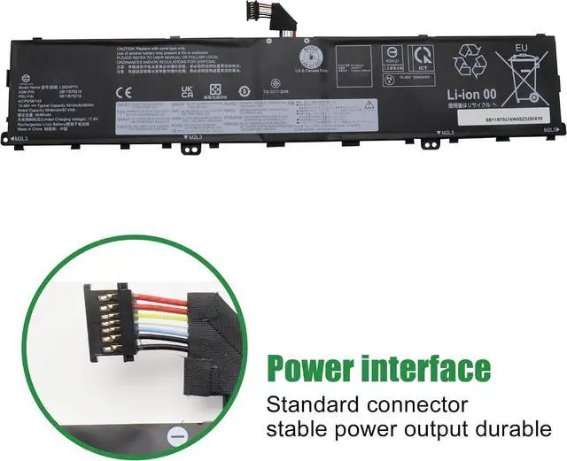 Alt view image 3 of 6 - L20D4P75 Laptop Battery Replacement for Lenovo ThinkPad P1 Gen 4/5/6 Series SB11B79216 5B11B79218 5M11E25314 5M11L99164 L20M4P75 SB11B79215 5B11B79217 5M11E25313 SB11M89862 15.48V 90Wh