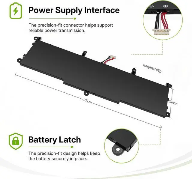 Alt view image 4 of 6 - Tanch 505979-3S1P-1 Laptop Battery for Chuwi Corebook X 14 CWI529