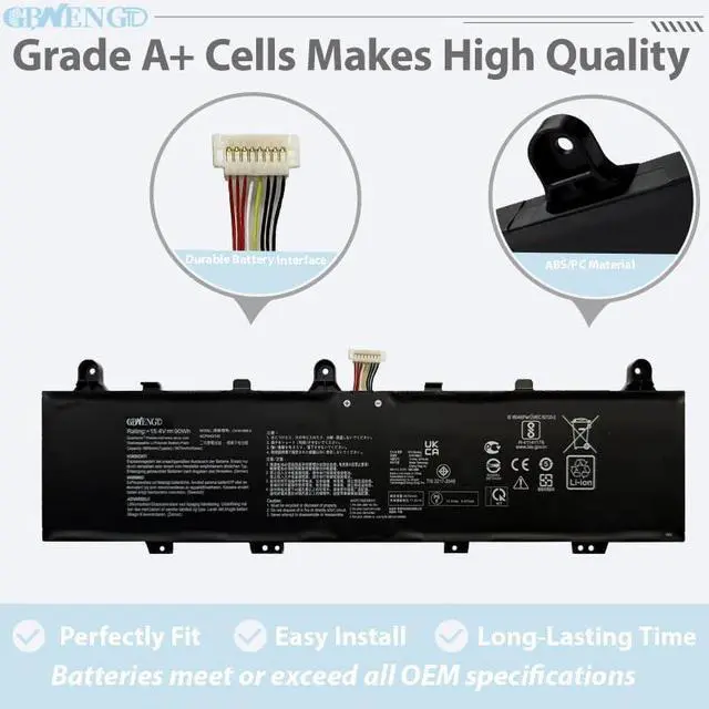 Alt view image 3 of 7 - C41N1906-3 Laptop Battery Replacement for ASUS ROG Zephyrus Duo 15 GX550 GX550LWS 15 SE GX551 Short Line B0B200-03620000