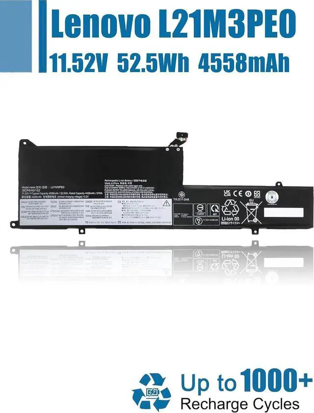 Alt view image 6 of 6 - L21M3PE0 Laptop Battery Replacement for Lenovo IdeaPad Flex 5-14IAU7 5-14ALC7 5-14ABR8 5-14IRU8 / Flex 7-14IRU8 5-14ALC7 Series L21C3PE0 L21L3PE0 L21M3PE1 L21M3PE2 11.52V 52.5Wh 4558 mAh