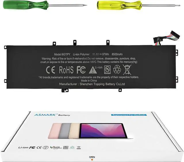 Main image of ASMARK 6GTPY Battery Replacement for Dell XPS 15 9550 9560 9570 9550 7590 Inspiron 15 7500 7501 7590 7591 Vostro 7500 Precision 5510 5520 5530 5540 Series 6GTPY Laptop Battery