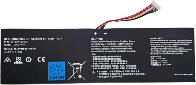 Alt view image 2 of 6 - GAG-N4A Battery Replacement for Gigabyte Aorus 15 XE5 15G KC XC 15P XD YD 17G YD 17H, Aero 15 OLED XD 16 XE5 17 HDR YD Series Laptop Battery 541387460005-15.2V