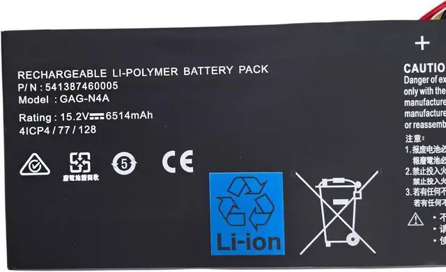 Alt view image 3 of 6 - GAG-N4A Battery Replacement for Gigabyte Aorus 15 XE5 15G KC XC 15P XD YD 17G YD 17H, Aero 15 OLED XD 16 XE5 17 HDR YD Series Laptop Battery 541387460005-15.2V