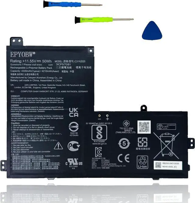 Main image of C31N2020 Laptop Battery 50Wh 4335mAh 3-Cell 11.55V Compatible with Asus Chromebook Flip CM1 CM1400FXA-EC0014 CM1400FXA-EC0022 CM1400FXA-EC0023 CM1400FXA-EC0046 Series 3ICP5/70/81