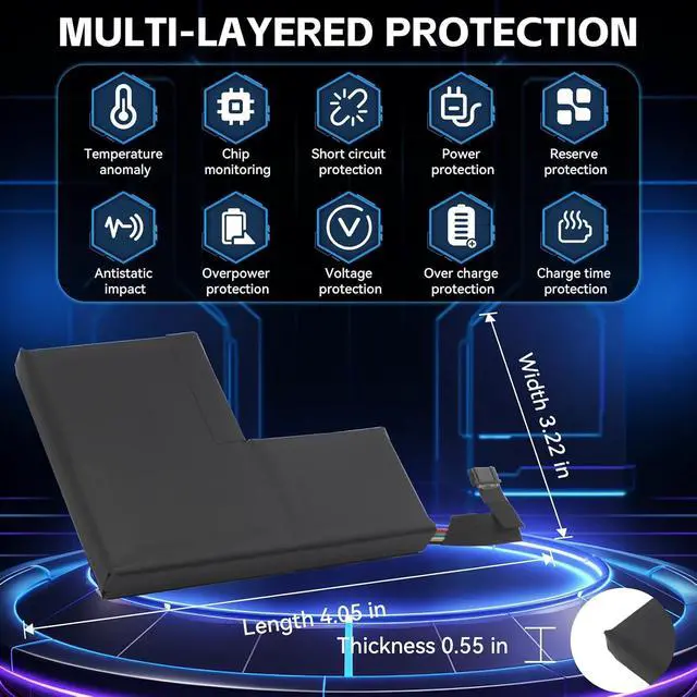 Alt view image 3 of 7 - 53Wh F7A F7G F7GM Battery Pack Replacement for Steam Deck LCD/OLED Handheld