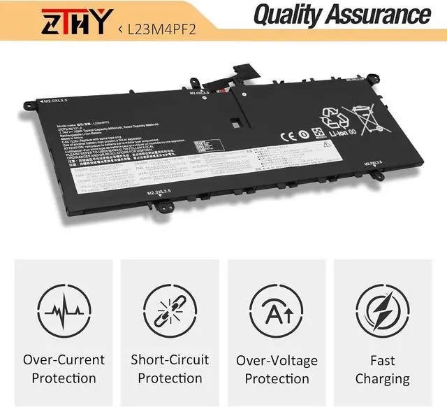 Alt view image 3 of 7 - L23M4PF2 L23C4PF2 Laptop Battery Replacement for Lenovo Yoga Slim 7 14Q8X9