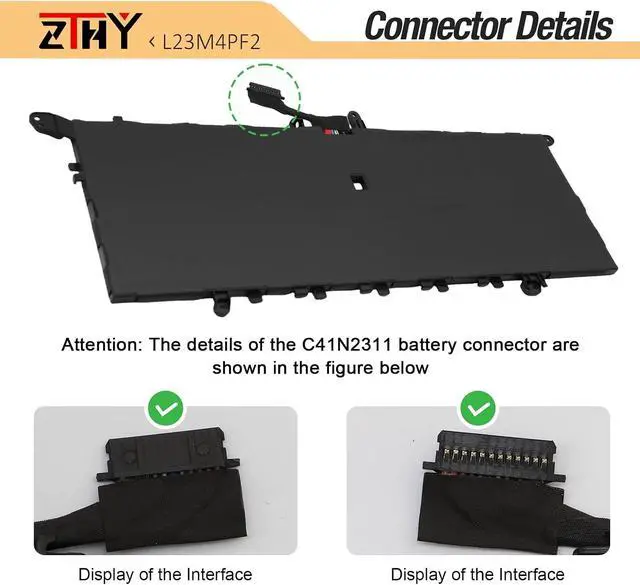 Alt view image 4 of 7 - L23M4PF2 L23C4PF2 Laptop Battery Replacement for Lenovo Yoga Slim 7 14Q8X9