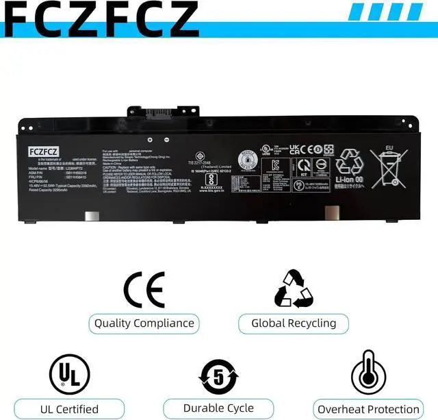 Alt view image 7 of 7 - L23M4P72 Battery 52.5Wh 3392mAh Replacement for Lenovo ThinkPad P14s Gen 5 / Gen 6 / T14 Gen 5 21MC / Thinkpad T14 Gen 6 Series SB11H56316 5B11H56415 L23B4P70 L23D4P71 L23C4P73 15.48V 4-Cell