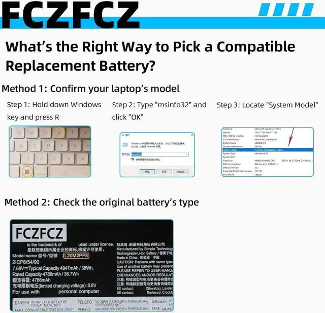 Alt view image 3 of 7 - L20M2PF8 Battery 38Wh 4947mAh Replacement for Lenovo IdeaPad 3-14ITL6 3-15ALC6 3-17ADA6 / V14 G2-ALC V15 G2-IJL Series 5B11C94112 L20C2PF0 L20M2PF0 L20B2PF0 L20L2PF0 7.68V 38Wh 4947mAh